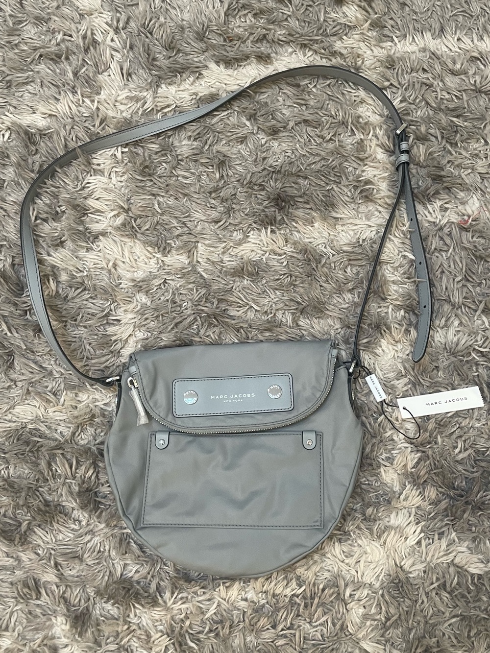 Marc Jacobs Mini Natasha Grey Silver Hardware Crossbody Bag M0012909